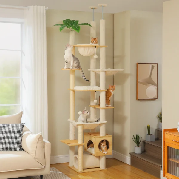 Adjustable Floor-to-Ceiling Cat Tree Tower