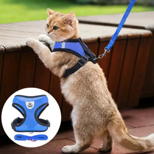 Reflective Adjustable Cat & Dog Harness with Leash