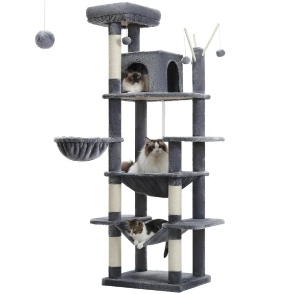 Large Multi-Level Cat Tree Tower with Condos & Scratching Posts