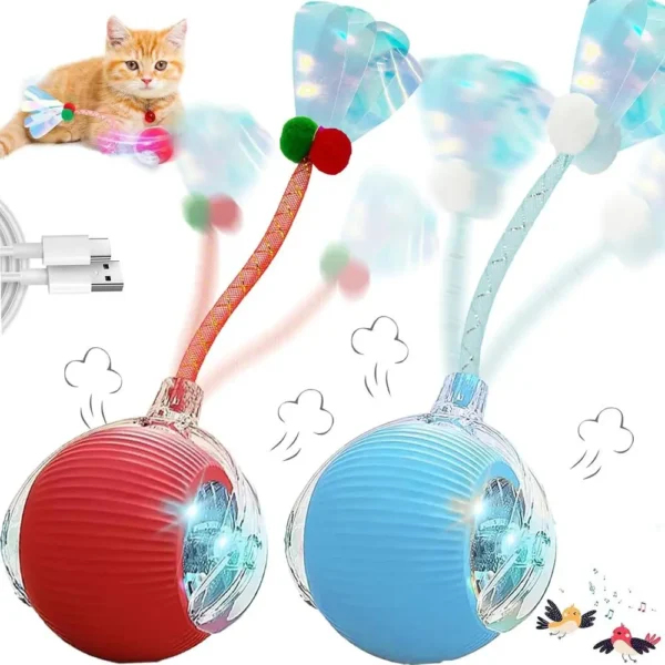2 Pack Interactive Rolling Ball, Chirping and Fast Moving.