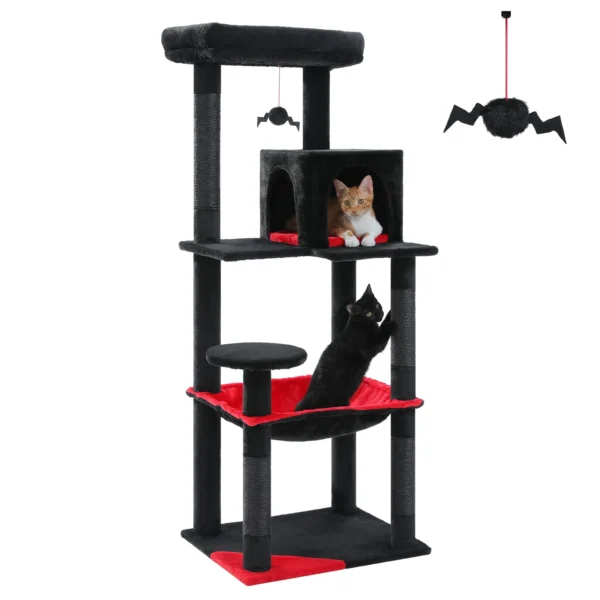 Gothic Cat Tree Tower with Hammock & Scratching Posts