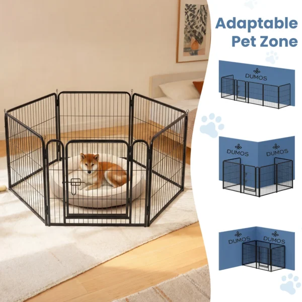 Foldable Metal Dog Playpen with Gate