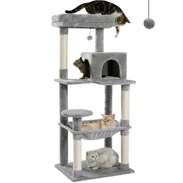 56-Inch 5-Level Cat Tree with Hammock & Condo