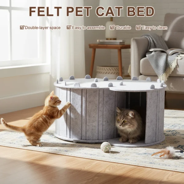 Cat Tunnel Bed. Felt Peekaboo Cat Cave.