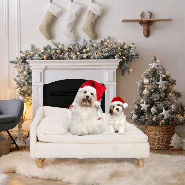 Waterproof Pet Sofa Bed Couch Raised Lounger Plush Cover Cushion