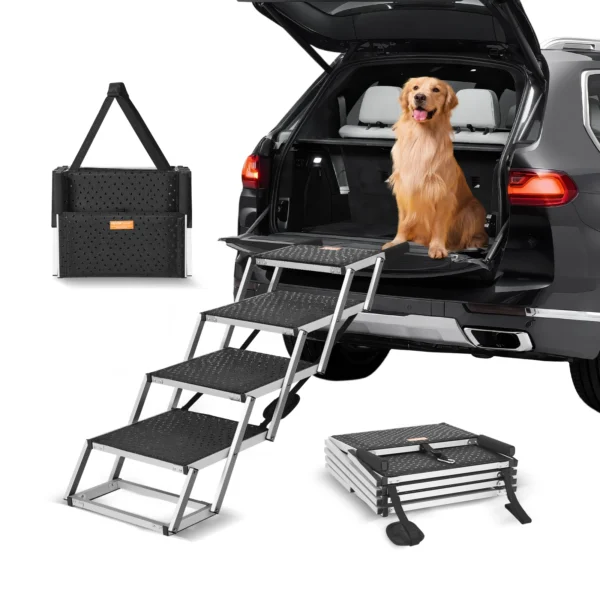 Dog Stairs for Cars, Folding Portable Aluminum